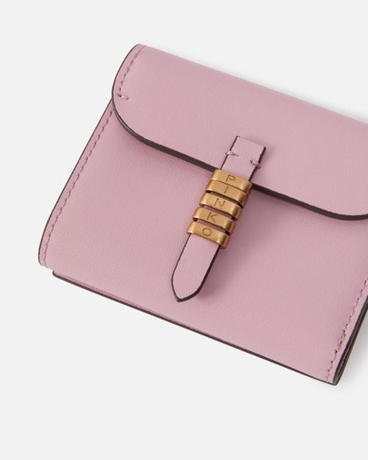 Pinko Pink Leather Wallet With Lettering