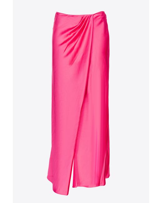 Pinko Pink Elegant Hammered Satin Skirt