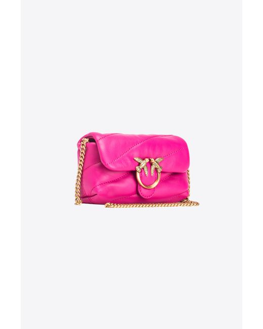 Micro Love Bag Puff Maxi Quilt di Pinko in Pink