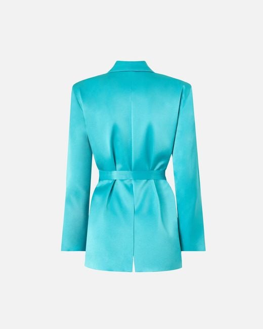 Pinko Blue Satin Jacket With Belt