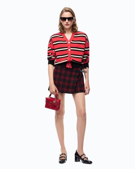 Pinko Red Wool And Cashmere Cardigan