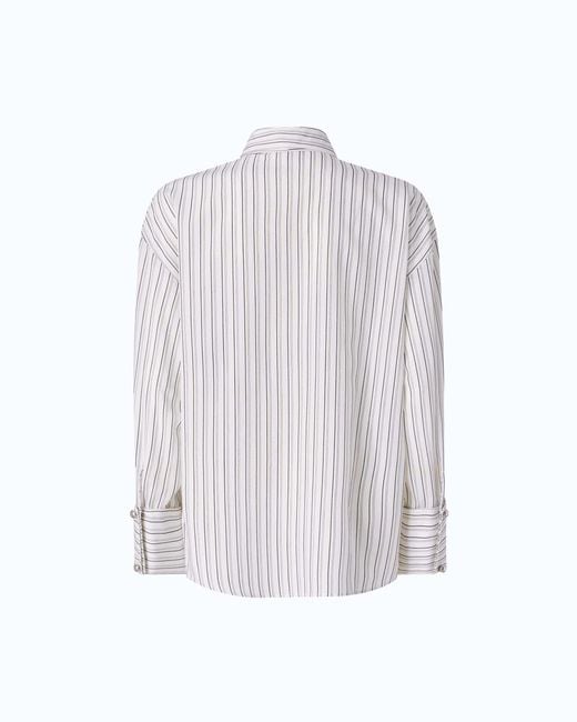 Pinko White Striped Shirt With Tie