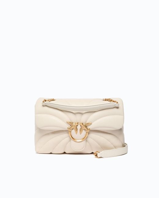 Pinko Natural Love Bag Puff Large Butterfly Quilt Crossbody Bag