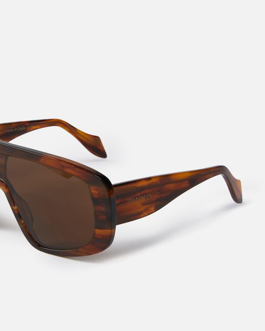 Pinko Brown Oversized Mask Sunglasses