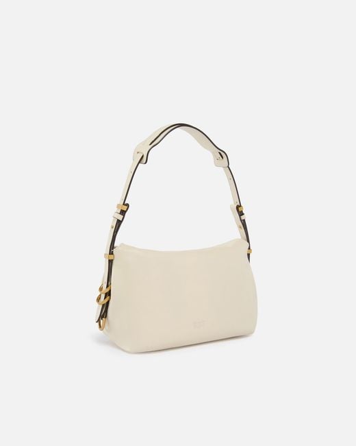 Pinko White Saddle Bag Small Leather Shoulder Bag