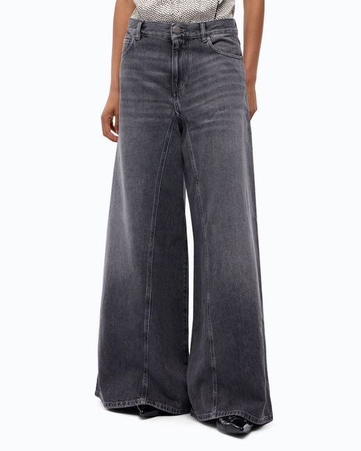 Pinko Blue Flared Jeans With Super Wide Leg