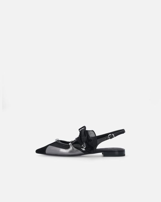 Pinko White Slingback Ballerinas With Ties