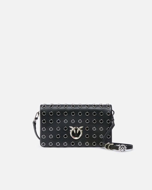 Pinko White Love Bag Click Soft Horizontal Mini Crossbody Clutch
