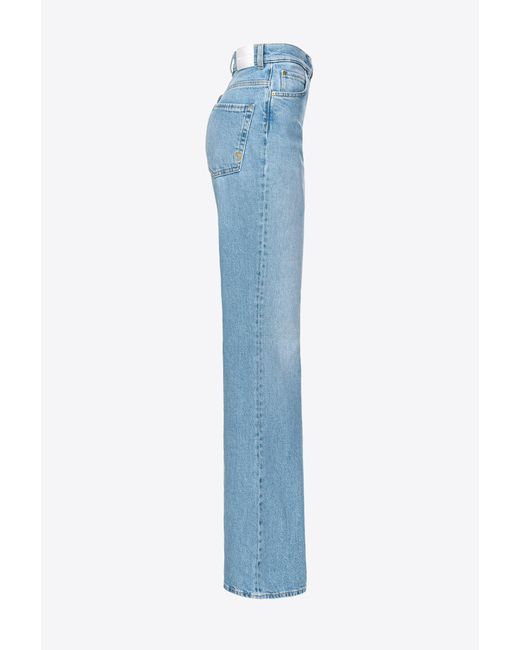 Jeans flared denim vintage comfort di Pinko in Blue