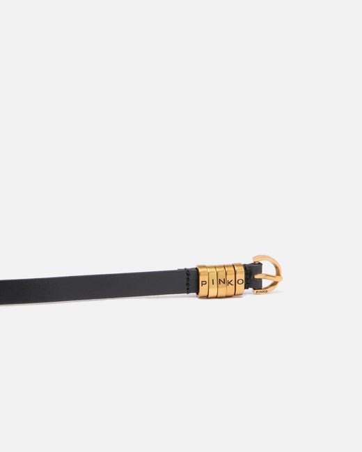 Pinko White 1.2-Cm Belt With Lettering Logo
