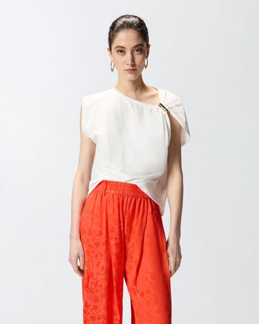 Pinko White Top With Golden Detail