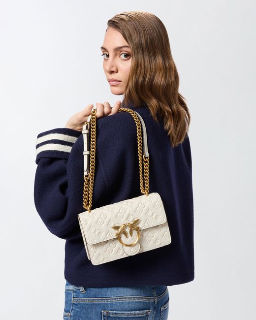 Pinko Natural Love Bag Mini Crossbody Bag With Imprimé Logo