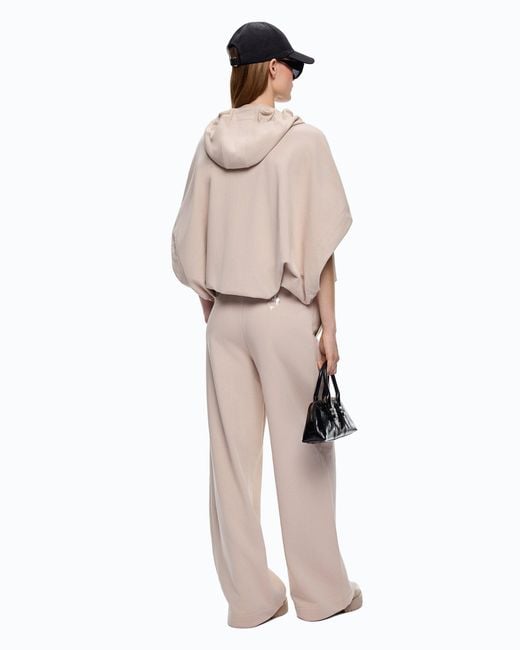 Pinko White Wide-Leg Trousers With Drawstring And Chain