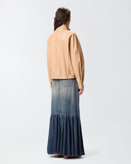 Pinko Natural Nappa Leather Blouson Jacket