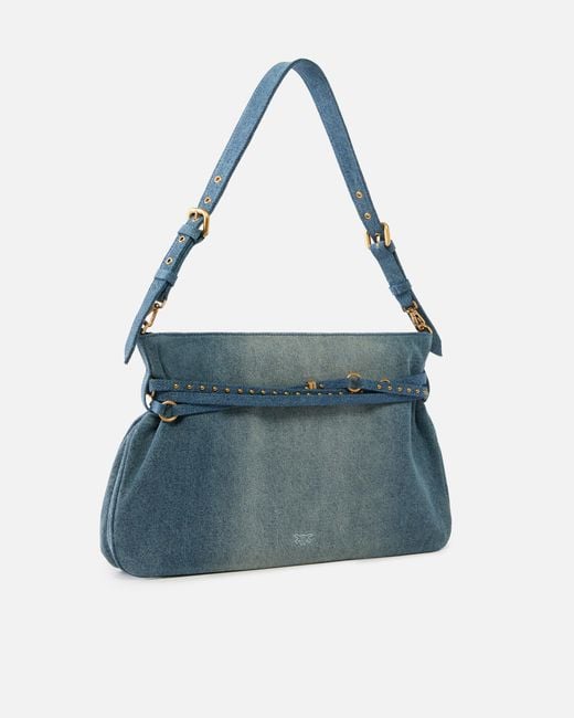 Pinko Blue Belt Bag Big Large Shoulder Bag