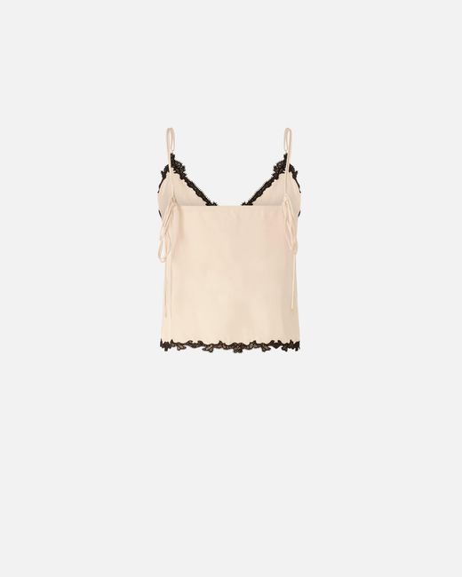 Pinko Natural Top With Lace Inserts