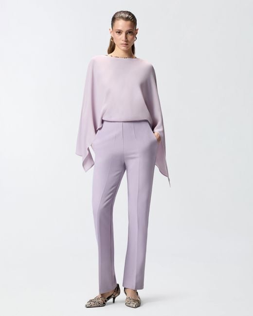 Pinko Pink Long Playsuit With Exposed Back And Jewel Necklace