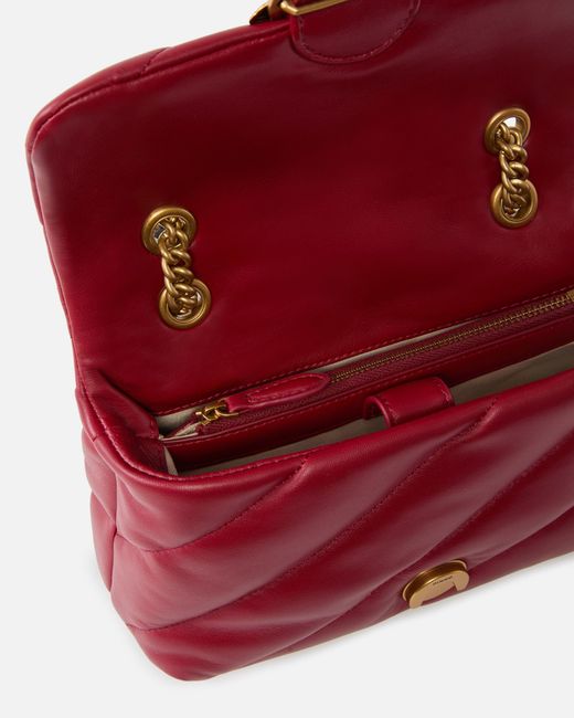 Pinko Red Small Shoulder Bag Love Bag Puff Maxi Quilt