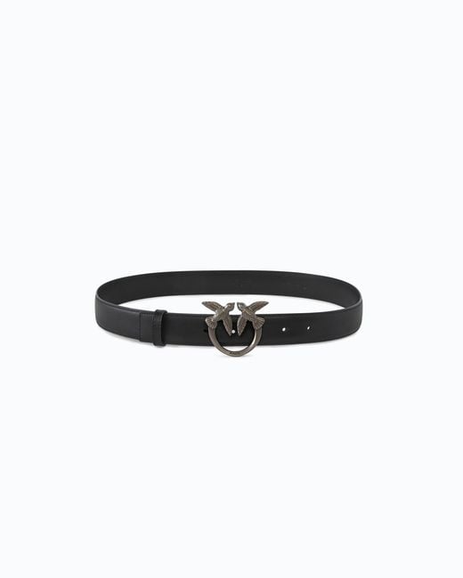 Pinko White Love Birds Leather Belt 3Cm