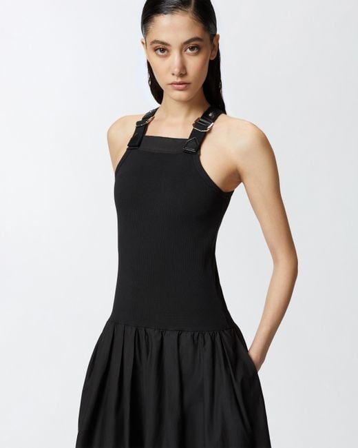 Pinko Midi Dress With Balloon Skirt in Black | Lyst Pinko Midi Dress With Balloon Skirt in Black | Lyst