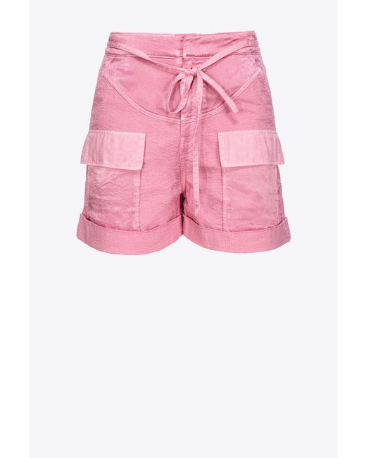 Pinko Pink Flowing Shorts With Large Pockets