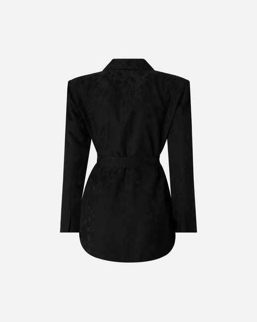 Pinko Black Floral Jacquard Kimono Jacket