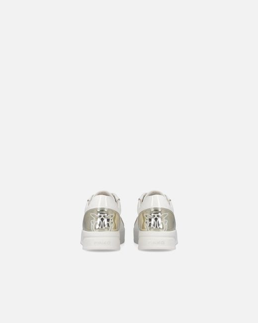Pinko White Leather Sneakers With Logo