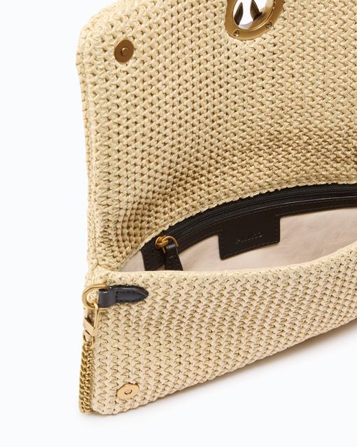 Pinko Natural Love Bag Click Soft Horizontal Classic Medium Crossbody Clutch