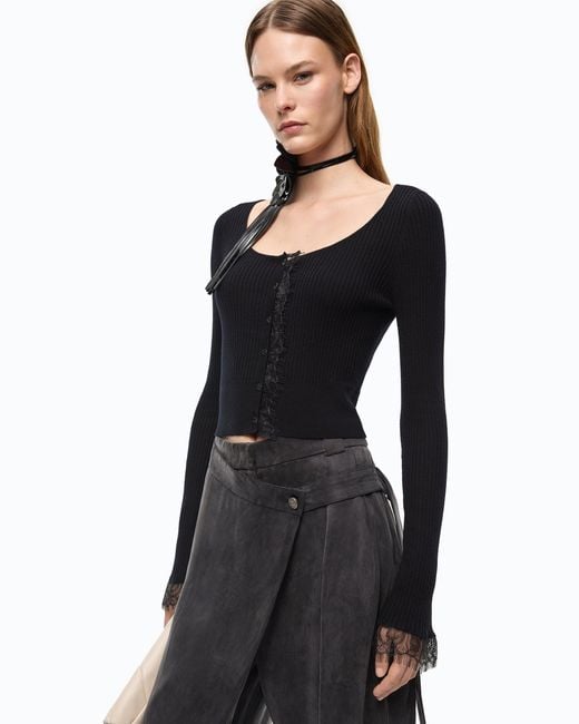 Pinko Black Cropped Cardigan