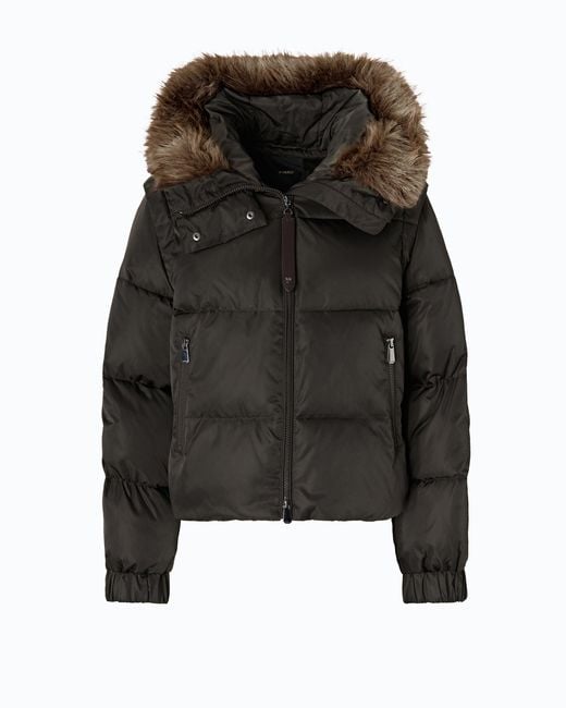 Pinko Black Short Down Jacket With Detachable Sleeves