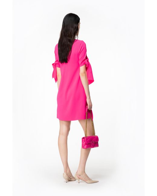 Mini abito con fiocco sulle maniche di Pinko in Pink