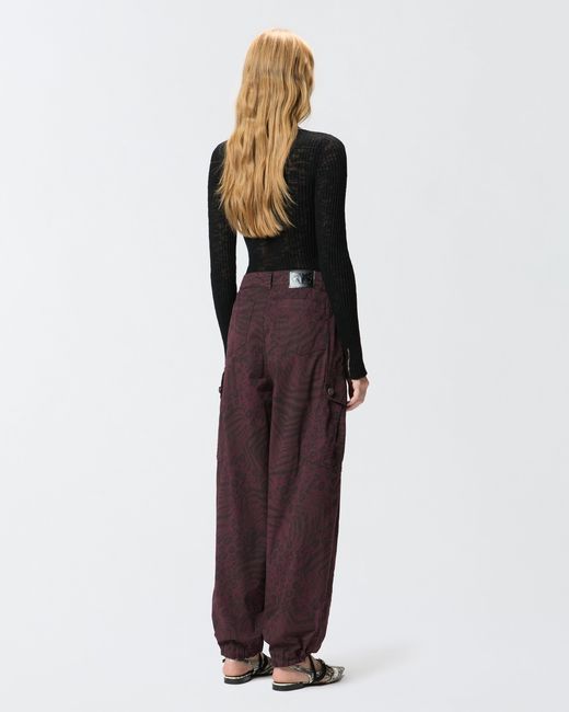Pinko Purple Balloon Trousers With Animal Motif