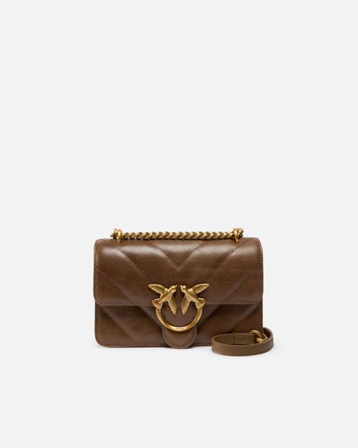Borsa A Tracolla Piccola Love Bag di Pinko in Brown