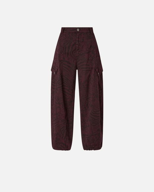 Pinko Purple Balloon Trousers With Animal Motif