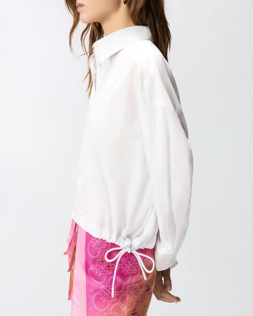 Pinko White Cropped Shirt