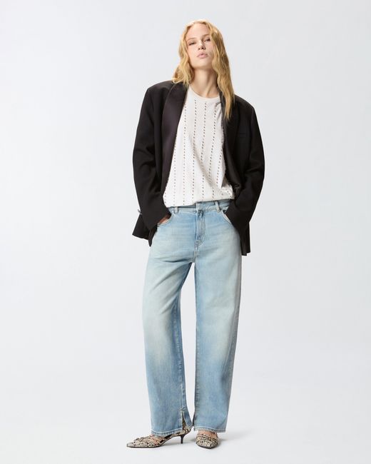 Pinko White T-Shirt With Jewel Stripes