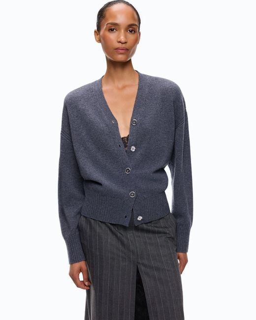 Pinko Blue Wool And Cashmere Cardigan