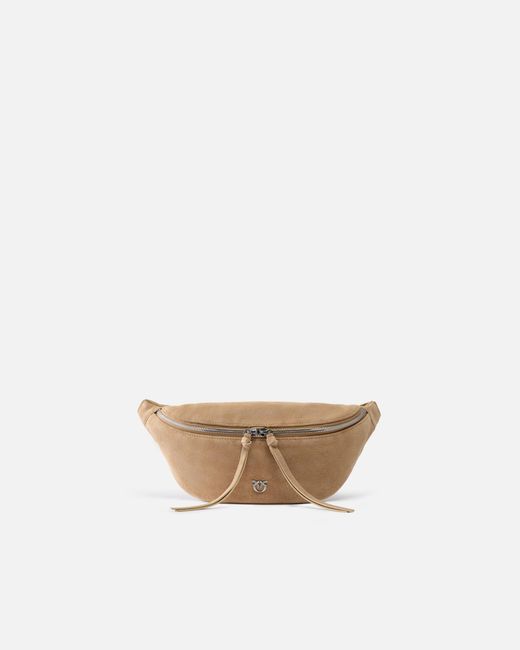 Pinko White Small Suede Belt Bag