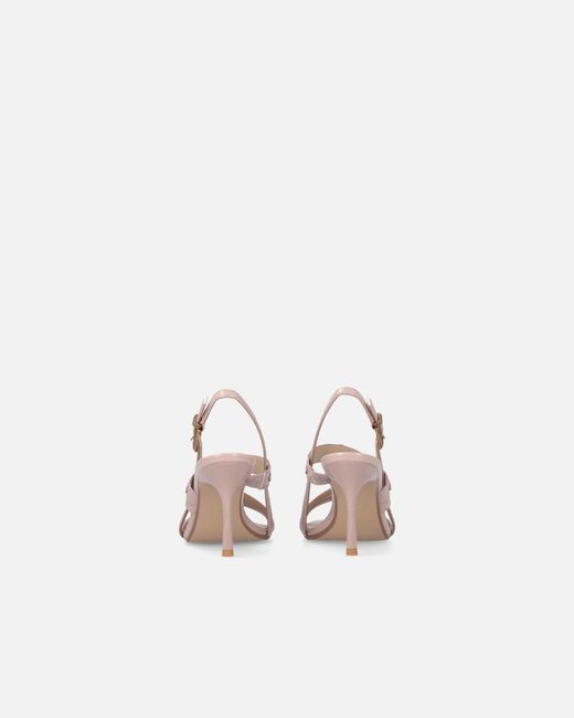 Pinko White High Slingback Sandals With Straps And Studs