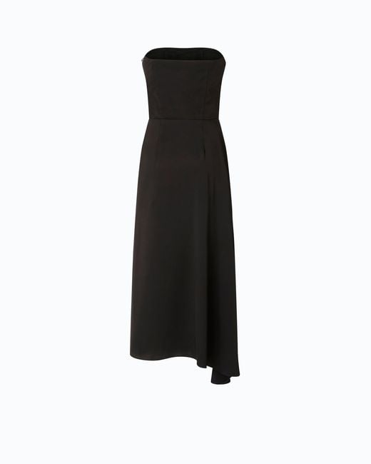 Pinko Black Sleeveless Satin Midi Dress