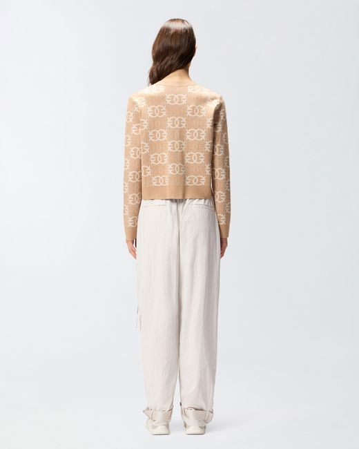 Cardigan À Logo Love Birds Pinko en coloris Natural