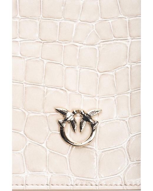 Pinko Natural Galleria Classic Love Bag Click In Crocodile- And Reptile-print Leather