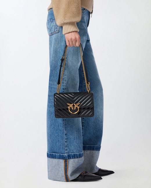 Pinko White Small Shoulder Bag Love Bag One Chevron