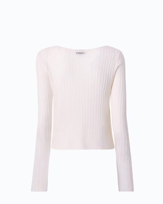 Pinko Pink Ribbed Cardigan With Buttons