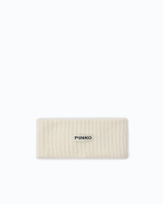 Pinko White Hair Band With Logo Lettering