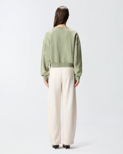 Pinko Green Sweatshirt With Jewel Flowers