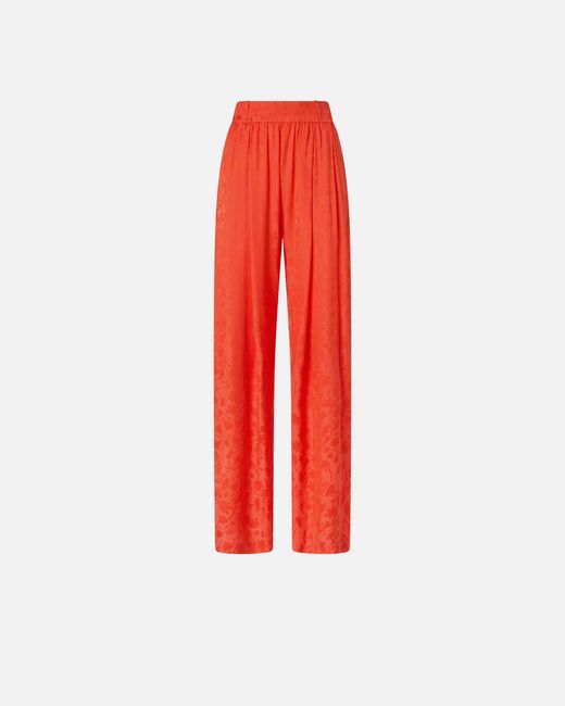 Pinko Red Floral Jacquard Trousers