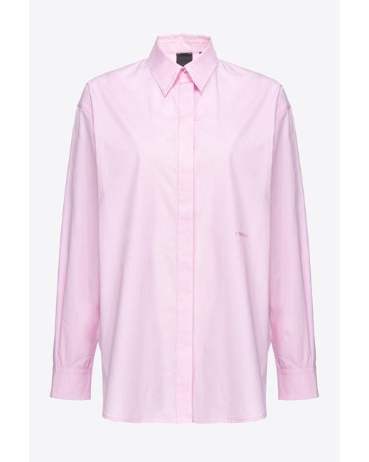 Pinko Pink Popeline-Hemd, Rosa Dolce Lilla