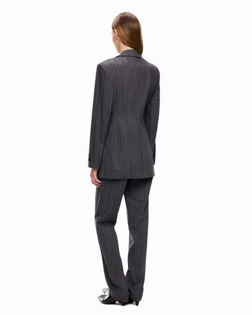 Pinko Black Pinstriped Wool-Blend Jacket