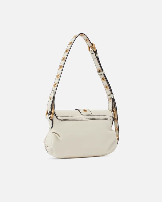 Pinko White Jolene Small Shoulder Bag With Metal Strap